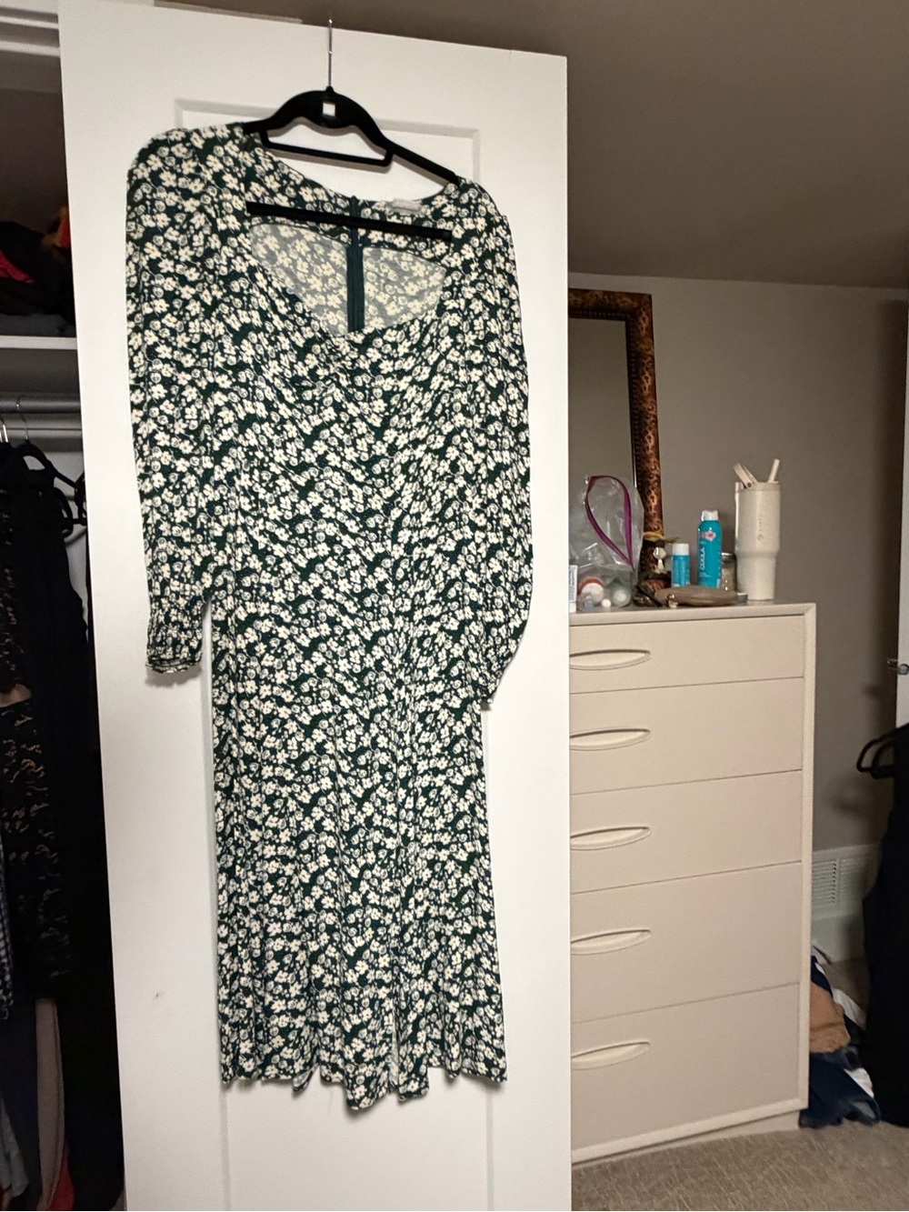 Reformation Women's Green Floral Midi Dress